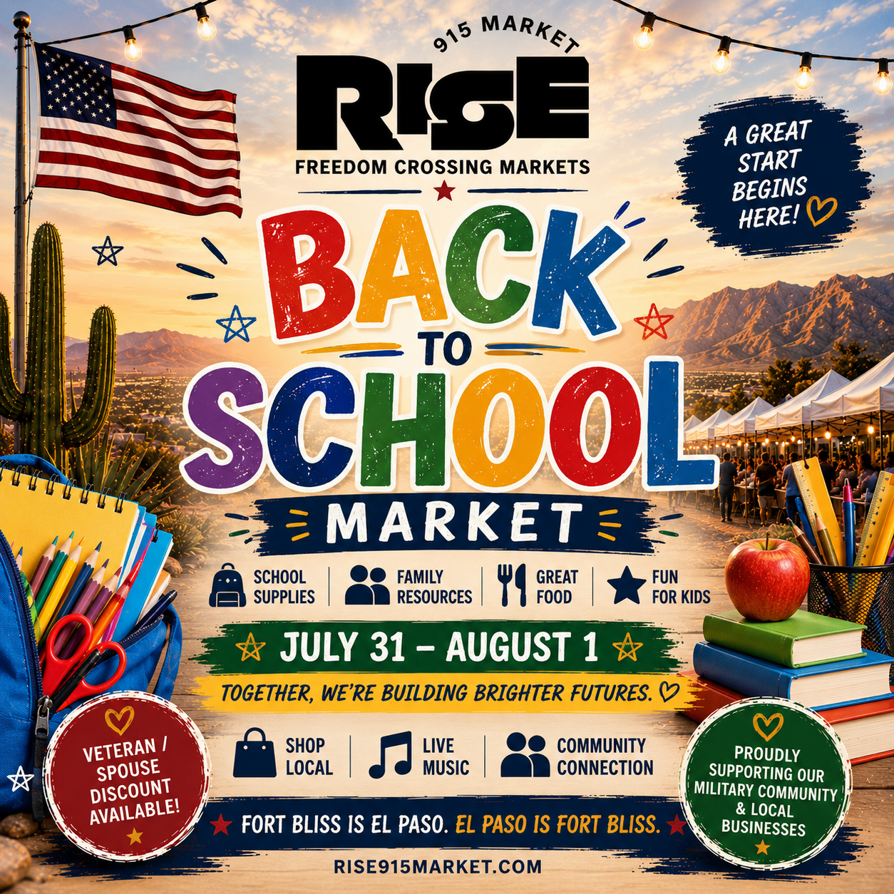 Rise 915 Market at Freedom Crossing (BACK TO SCHOOL) August 1st Special Event 10-2pm